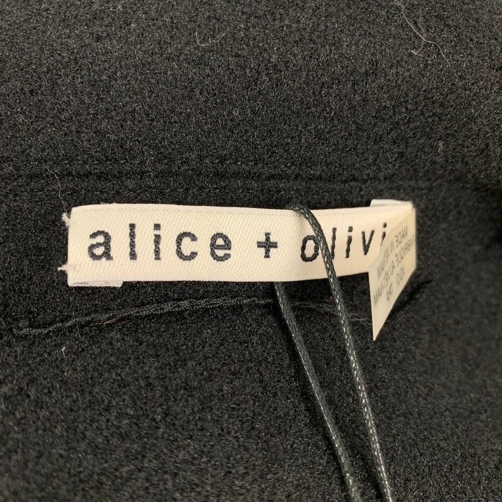 ALICE + OLIVIA Size XS/S Black White Animal Print Polyester Reversible Coat - Picture 7 of 8